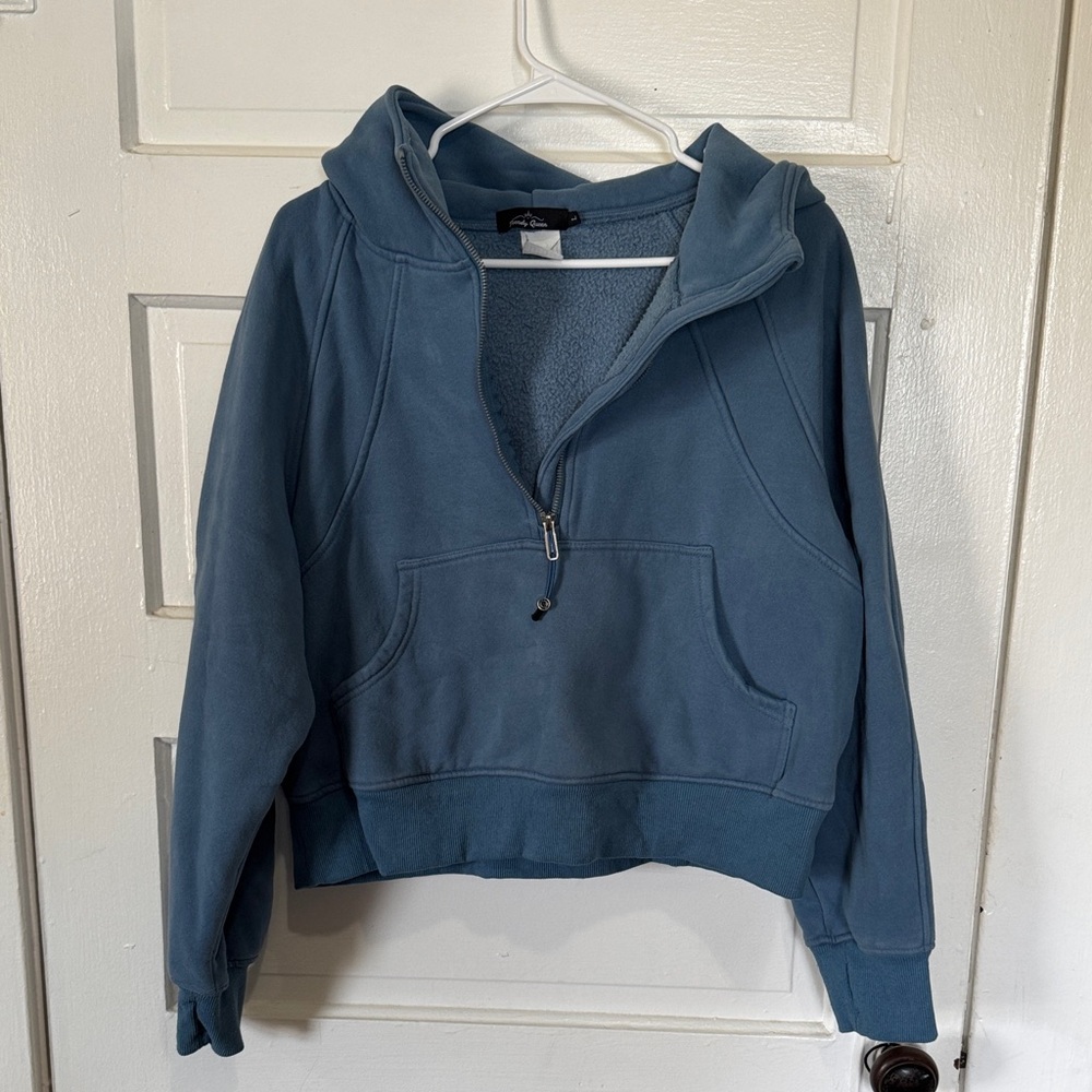 Women's Blue Half-Zip Sweater